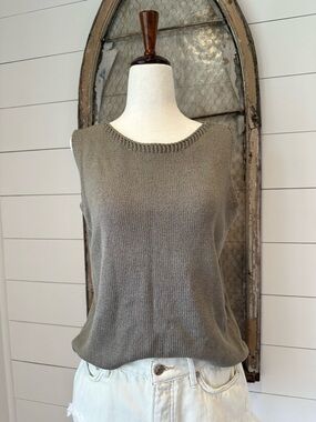 Olive Green Sleeveless Knit Tank Top | SHEIN | Boho Layering Piece OS